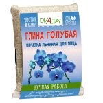 Мочалка льняная для лица Голубая глина