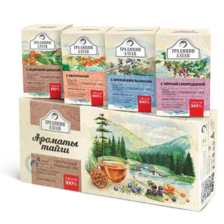 Подарочный набор травяных чаев "Ароматы тайги", 4*50 г