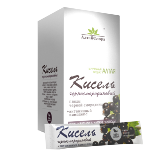 Кисель Алтай Флора Черносмородиновый витаминизированный "Сладкая ягодка" пак. 20 г пач. картон.10