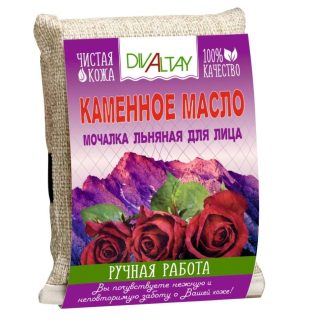 Мочалка льняная для лица Каменное масло