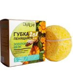 Пенящаяся губка 2в1 в коробке "ЗОЛОТОЙ ШЁЛК"