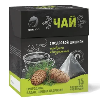 АЛТЭЯ Чайный напиток "Травяной чай с кедровой шишкой", 15 пирамидок по 2,5 г