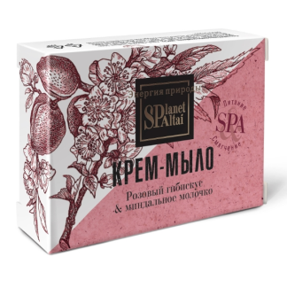 Planet SPA Altai Крем-мыло "Розовый гибискус и миндальное молочко" маркировки "Planet SPA Altai" г
