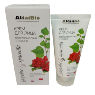 Крем для лица ALTAIBIOl "Березовые почки и калина" для жирной и комбинированной кожи 50 мл