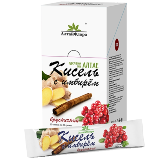 Кисель сухой витаменизированный "Сладкая ягодка" с корицей и имбирем брусничный шт