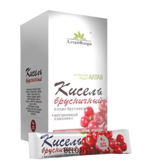 Кисель Алтай Флора брусничный витаминизированный "Сладкая ягодка" пак. 20 г пач. картон.10